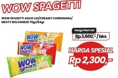Promo Harga WOW Spageti Aglio Olio, Cream Carbonara, Meaty Bolognese 75 gr - Carrefour