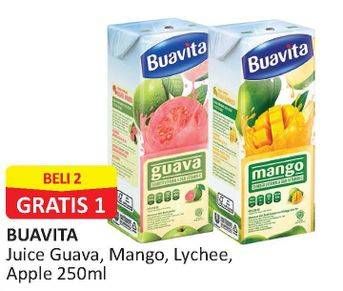 Promo Harga BUAVITA Fresh Juice Guava, Mango, Lychee, Apple per 2 pcs 250 ml - Alfamart