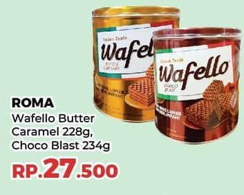 Promo Harga Roma Wafello Choco Blast, Butter Caramel 228 gr - Yogya