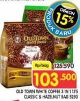 Promo Harga Old Town White Coffee Classic, Hazelnut per 15 sachet 35 gr - Superindo