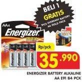 Promo Harga ENERGIZER Battery Alkaline AA E91 4 pcs - Superindo