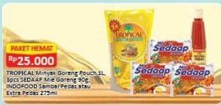 Promo Harga Paket hemat (Tropical minyak goreng + Sedaap Mie Goreng + Indofood sambal pedas)  - Alfamart