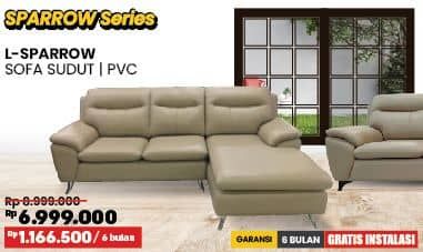 Promo Harga Courts L-Sparrow Sofa Sudut - PVC (Kiri/Kanan)  - COURTS