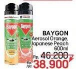 Promo Harga Baygon Insektisida Spray Orange Blossom, Japanese Peach 600 ml - LotteMart