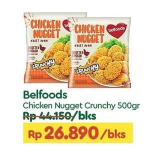 Promo Harga Belfoods Nugget Chicken Nugget Crunchy 500 gr - TIP TOP