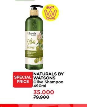 Promo Harga Natural By Watsons Olive Shampoo 490 ml - Watsons