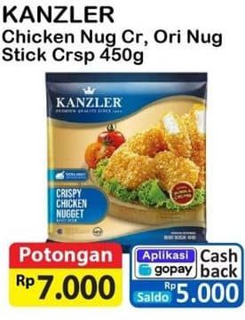 Promo Harga Kanzler Chicken Nugget Crispy, Original, Stick Crispy 450 gr - Alfamart