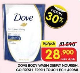 Promo Harga Dove Body Wash Deeply Nourishing, Go Fresh Fresh Touch 400 ml - Superindo