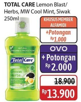 Promo Harga Total Care Mouthwash Lemon Herbs, Cool Mint, Siwak Salt 250 ml - Alfamidi