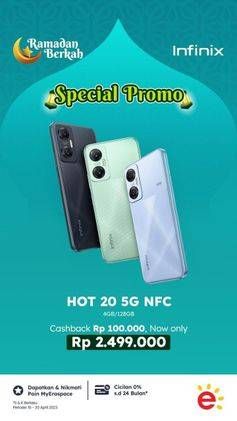 Promo Harga Infinix Hot 20 5G NFC Smartphone  - Erafone