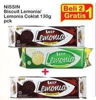 Promo Harga NISSIN Cookies Lemonia Cokelat, Lemon 130 gr - Indomaret