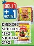 Promo Harga KIMBO Sosis Sapi Goreng 12Pcs/Sosis Sapi Serbaguna 24Pcs  - Hypermart