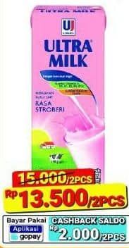 Promo Harga Ultra Milk Susu UHT Coklat, Full Cream, Stroberi, Moka 250 ml - Alfamart