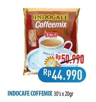 Promo Harga Indocafe Coffeemix 3in1 per 30 sachet 20 gr - Hypermart