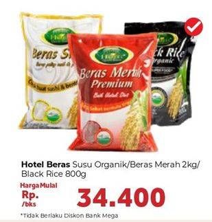 Promo Harga Hotel Beras Organik Kepala Super, Merah Premium, Black Rice Organic 800 gr - Carrefour