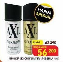 Promo Harga ALEXANDER Deodoran Spray All Variants  - Superindo