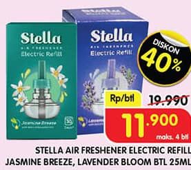 Promo Harga Stella Air Freshener Electric Refill Lavender Bloom, Jasmine Breeze 25 ml - Superindo