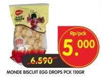 Promo Harga MONDE Egg Drops Biscuits 110 gr - Superindo