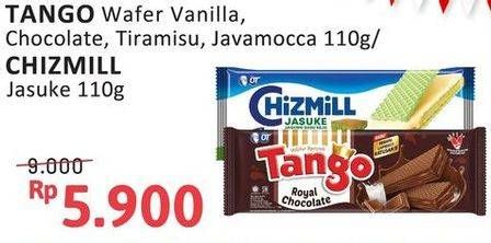 Promo Harga Tango Wafer Vanilla, Chocolate, Tiramisu, Javamocca 110g / Chizmill Jasuke 110g  - Alfamidi