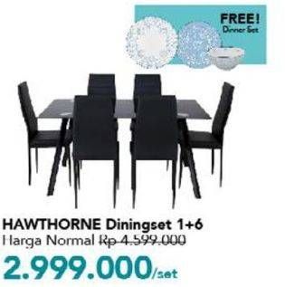 Promo Harga Dining Set Hawthorne 1+6  - Carrefour