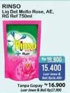 Promo Harga RINSO Anti Noda + Molto Liquid Detergent Rose Fresh, Aroma Essense, Royal Gold 750 ml - Alfamart
