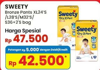 Promo Harga Sweety Bronze Pants Dry X-Pert XL24, L28, M32, S36+2 24 pcs - Indomaret