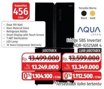 Promo Harga AQUA AQR-IG525AM Multidoor Refrigerator  - Lotte Grosir