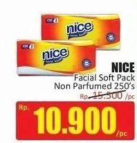 Promo Harga NICE Facial Tissue Soft Pack Non Parfum 250 sheet - Hari Hari