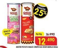 Promo Harga MISTER POTATO Snack Crisps All Variants 85 gr - Superindo