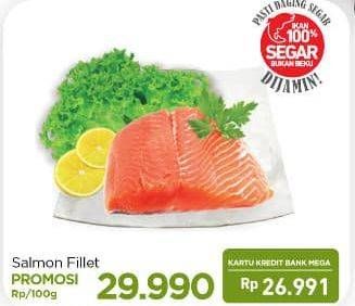 Promo Harga Salmon Fillet per 100 gr - Carrefour