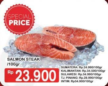 Promo Harga Salmon Steak per 100 gr - Hypermart