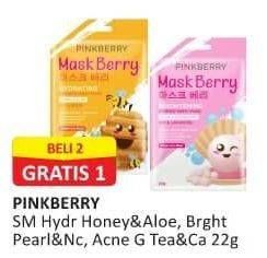 Promo Harga PINKBERRY Maskberry Honey Aloe, Pearl Niacinamide, Green Tea 22 gr - Alfamart