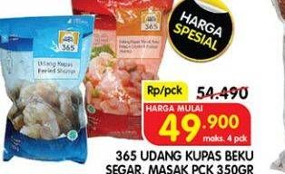 Promo Harga 365 Udang Kupas Beku Segar, Masak 350 g  - Superindo