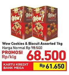 Promo Harga WOW Cookies & Biscuit Assorted 1 kg - Carrefour