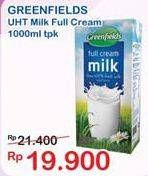Promo Harga GREENFIELDS UHT Full Cream 1000 ml - Indomaret