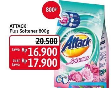 Promo Harga ATTACK Detergent Powder Plus Softener 800 gr - Alfamidi