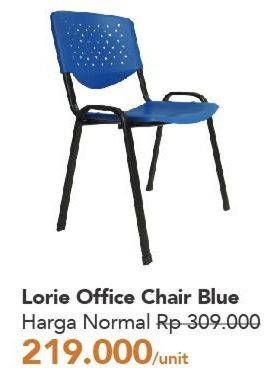 Promo Harga Lorie Office Chair Blue  - Carrefour