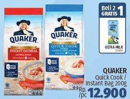 Promo Harga QUAKER Oatmeal Instant, Quick Cooking 200 gr - LotteMart