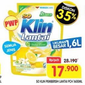 Promo Harga So Klin Pembersih Lantai All Variants 1600 ml - Superindo