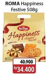 Promo Harga Roma Happiness Assorted Biscuits Festive 508 gr - Alfamidi