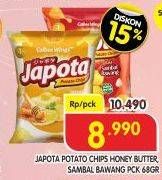 Promo Harga Japota Potato Chips Happy Honey Butter, Sambal Bawang 68 gr - Superindo