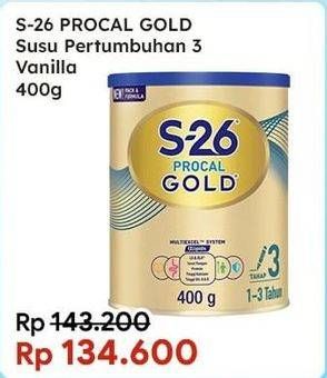 Promo Harga S26 Procal Gold Susu Pertumbuhan Vanilla 400 gr - Indomaret