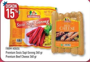 Promo Harga FARMHOUSE Sosis Sapi Goreng/Beef Cheese Sausage  - Hypermart