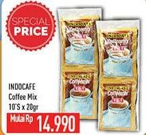 Promo Harga Indocafe Coffeemix per 10 sachet 20 gr - Hypermart