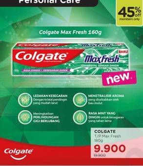 Promo Harga COLGATE Toothpaste Max Fresh 180 gr - Watsons