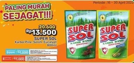 Promo Harga SUPERSOL Karbol Wangi Sereh 800 ml - Alfamart