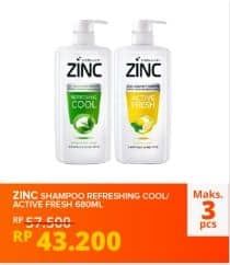 Promo Harga Zinc Shampoo Refreshing Cool, Active Fresh Lemon 680 ml - Yogya