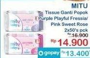 Promo Harga MITU Baby Wipes Ganti Popok Purple Playful Fressia, Pink Sweet Rose 50 pcs - Indomaret