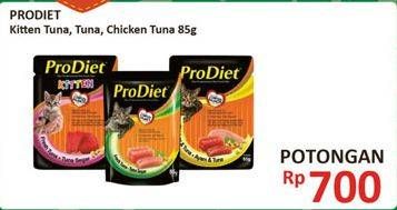 Promo Harga PRODIET Makanan Kucing Kitten Tuna, Tuna, Chicken Tuna 85 gr - Alfamidi