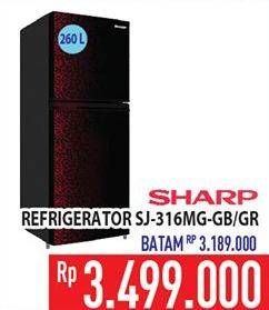 Promo Harga SHARP SJ316MGGB Small 2 Door Refrigerator  - Hypermart